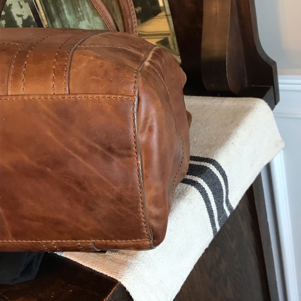 NWT Frye Melissa Leather Cognac Brown Tote Shoulder Bag Retail $398 - Picture 10 of 12